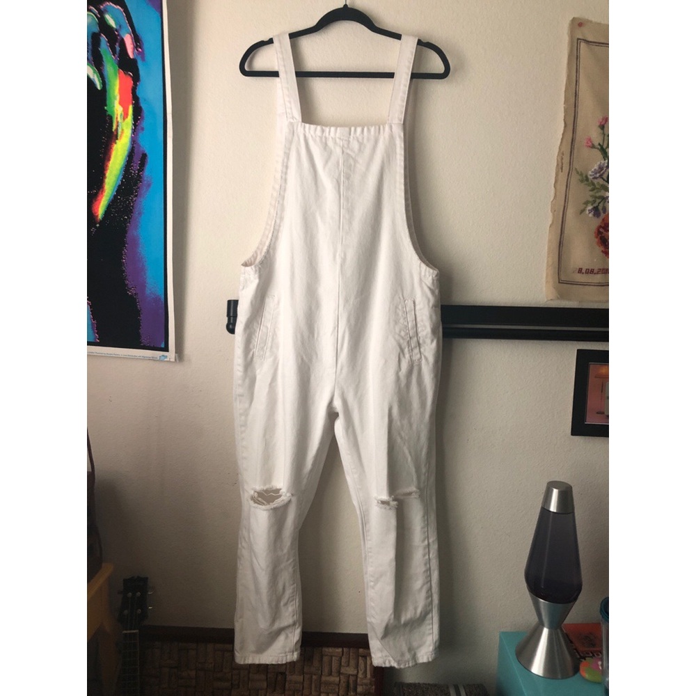 One Teaspoon White Denim Overalls